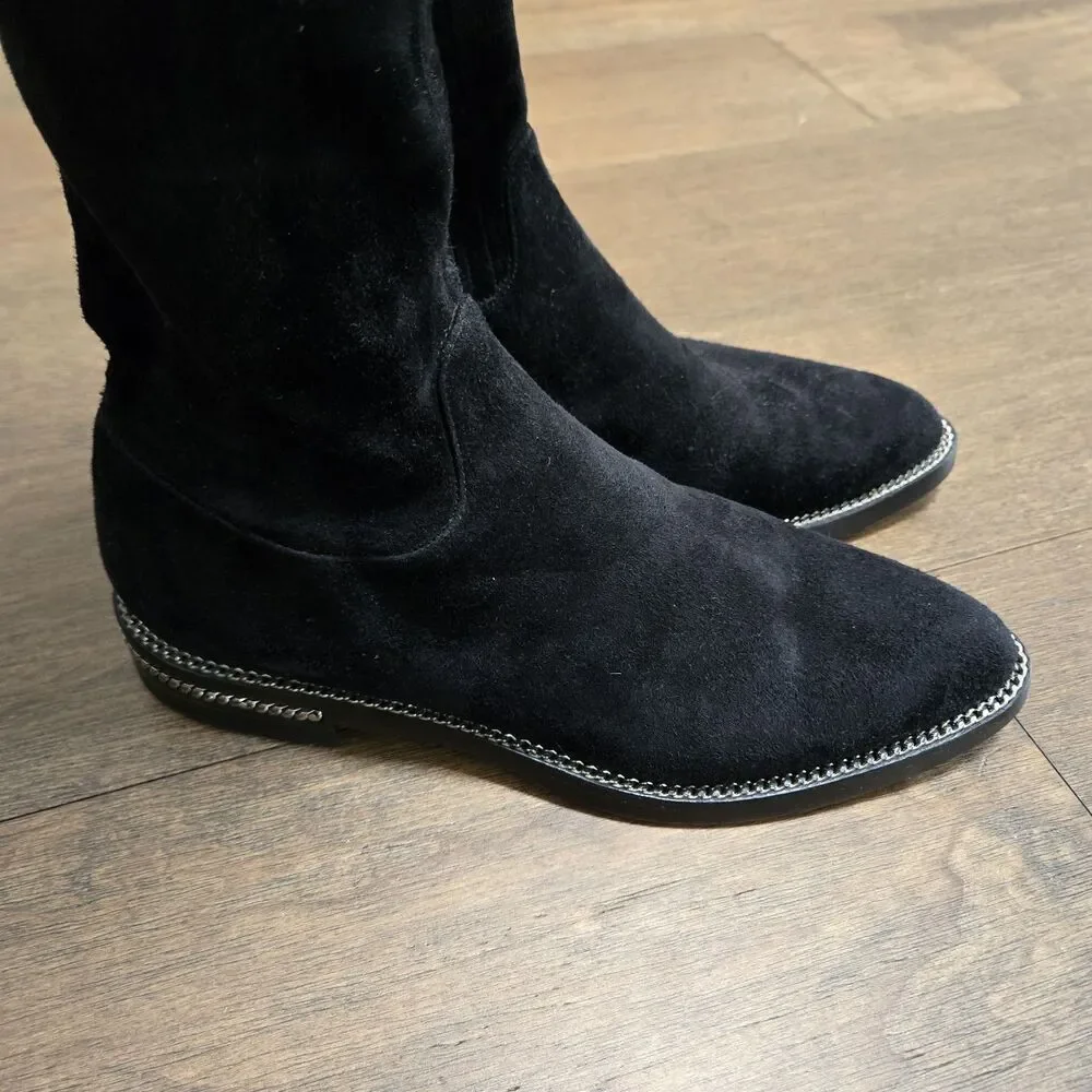 Le Silla Leather Black Over The Knee Suede Boots Size 40